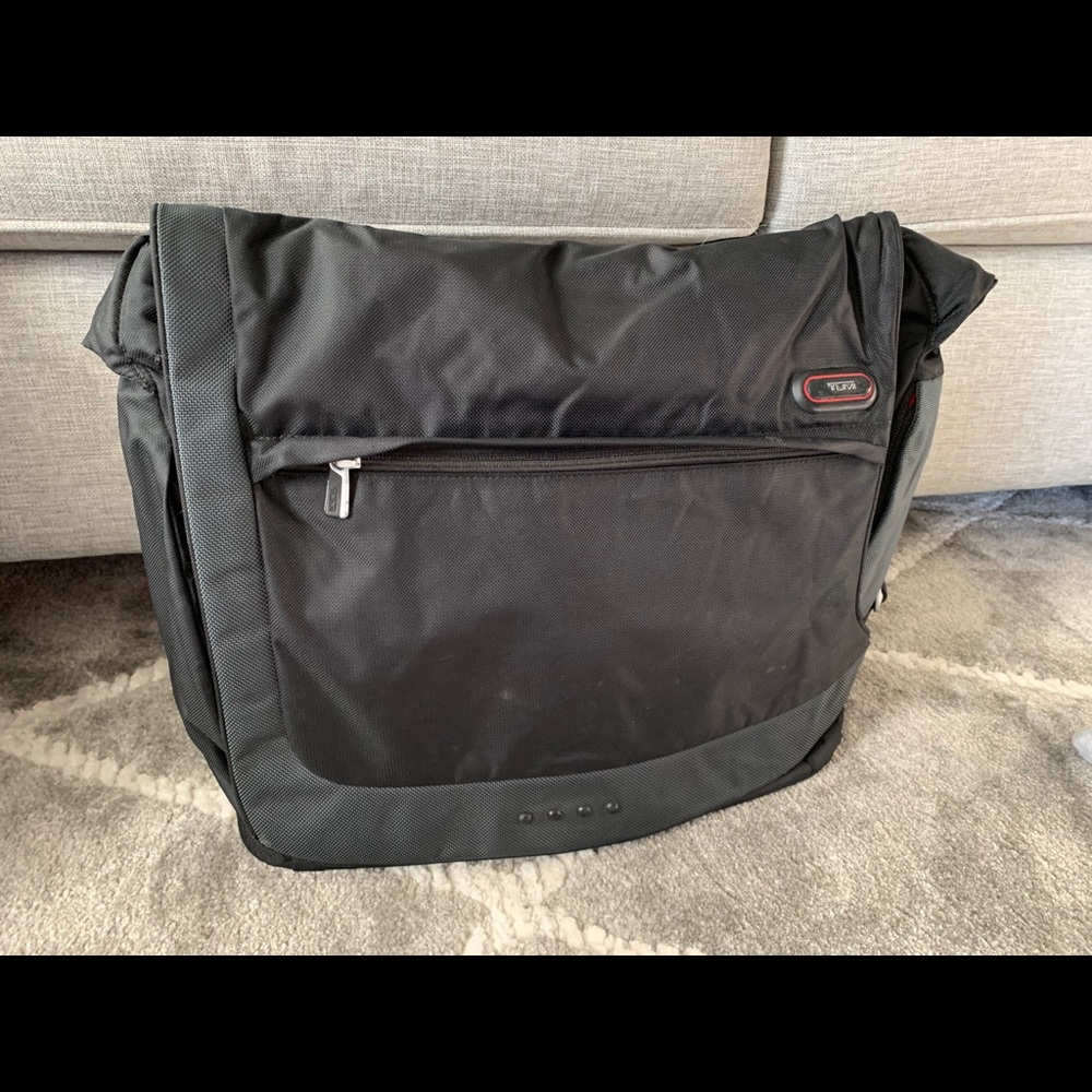 Tumi T Tech Messenger Laptop Bag Black Expandable
